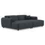 Voir la diapositive 2 : LISA DESIGN Aumance - canapé droit 4 places avec double méridienne assise profonde en velours texturé