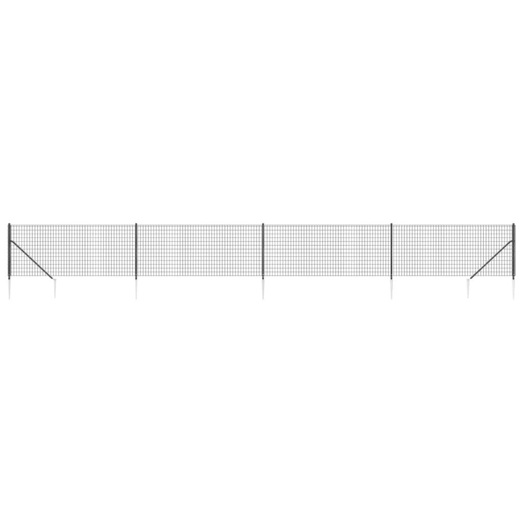 VIDAXL Cloture en treillis metallique et ancrage anthracite 1x10 m