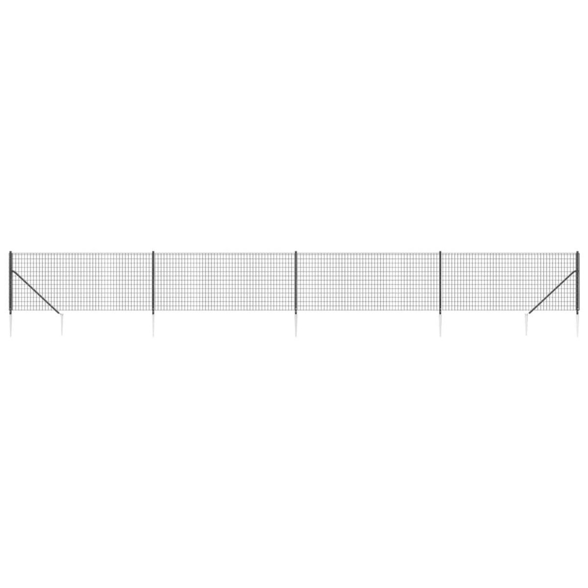 VIDAXL Cloture en treillis metallique et ancrage anthracite 1x10 m