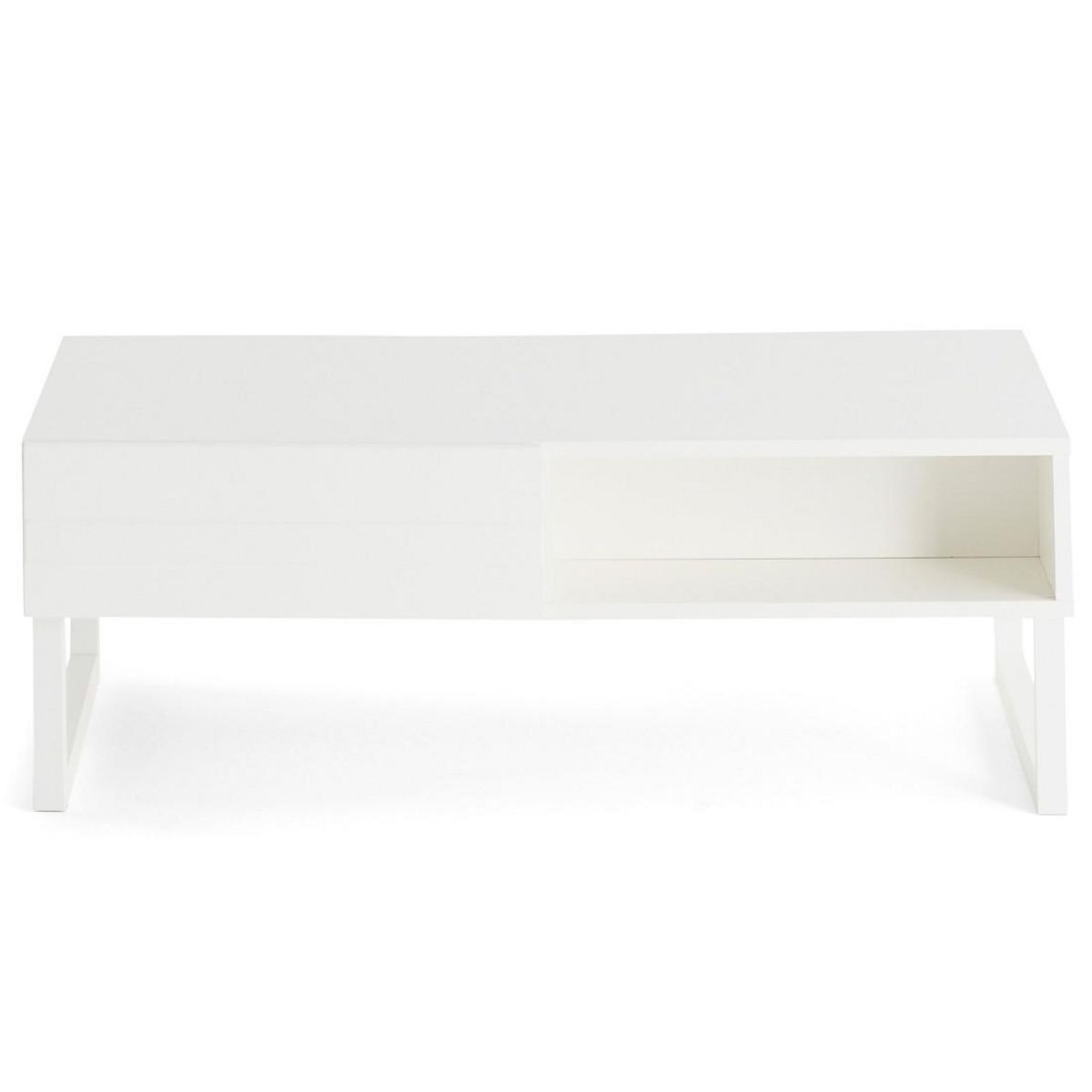 BEST MOBILIER Sofia - table basse - blanc mat - 1 niche - 110 cm