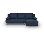 Voir la diapositive 1 : MARKET24 TEIJO Canapé d'angle convertible - Tissu bleu foncé - L 197 x P 91/132 x H 82 cm
