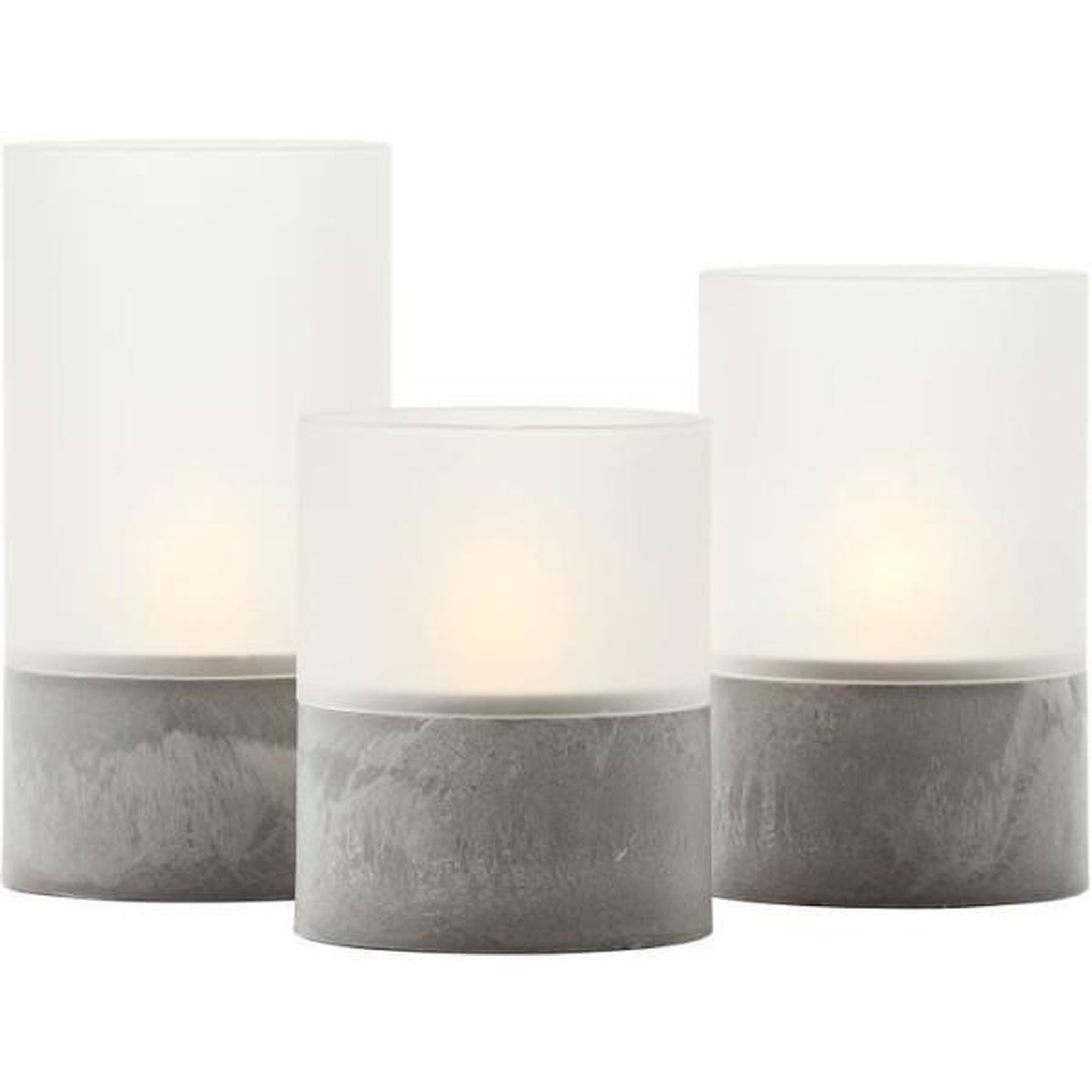 Voir la diapositive 6 : BRILLIANT Lot 3 Lampes a poser LED BOUGIE BRILLIANT - 2500K - Plastique et verre - Gris et blanc mat