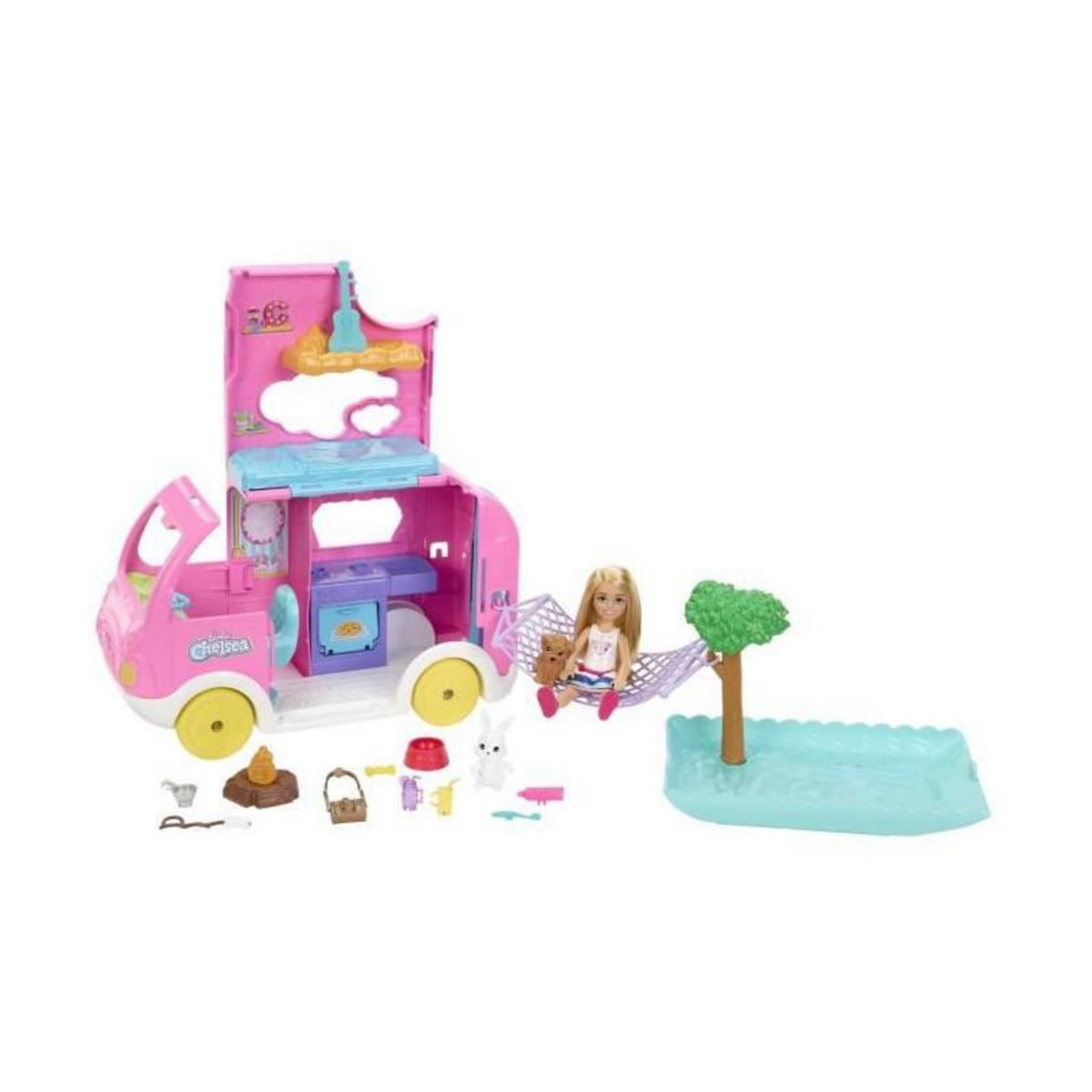 BARBIE Barbie - Coffret Barbie Camping-Car de Chelsea - Poupée Mannequin - 3 ans et +
