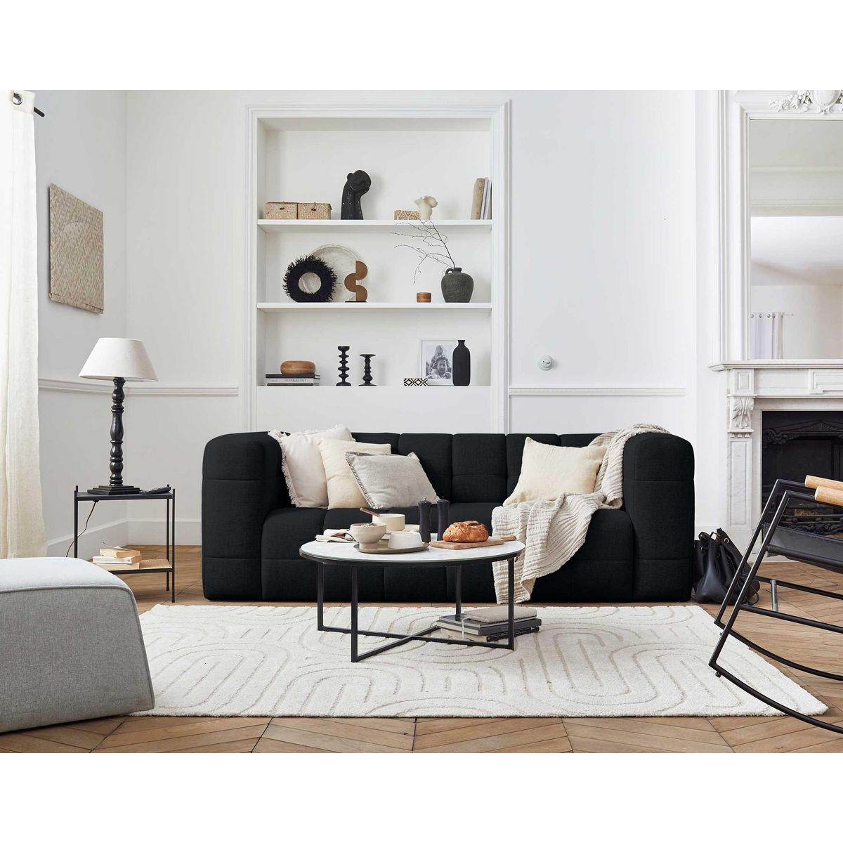 LISA DESIGN Suzano - canapé 3 places - en tissu