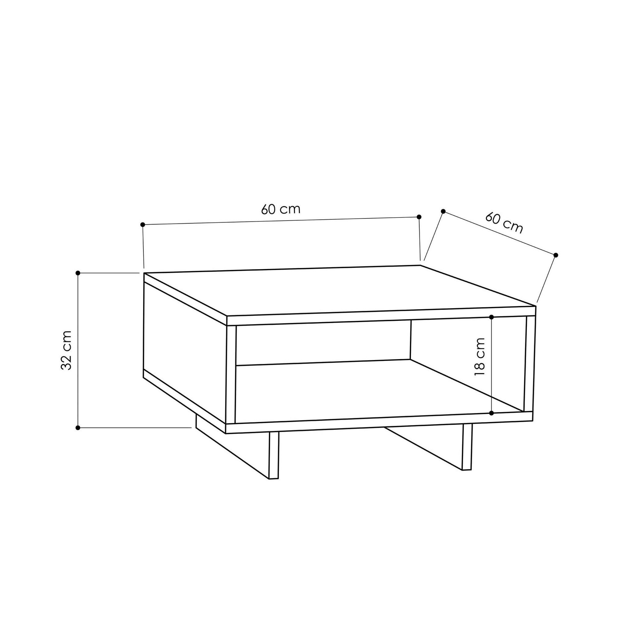 Voir la diapositive 4 : Habitat et Jardin Table basse en bois  hola  - 60 x 60 x 32 cm - chêneanthracite