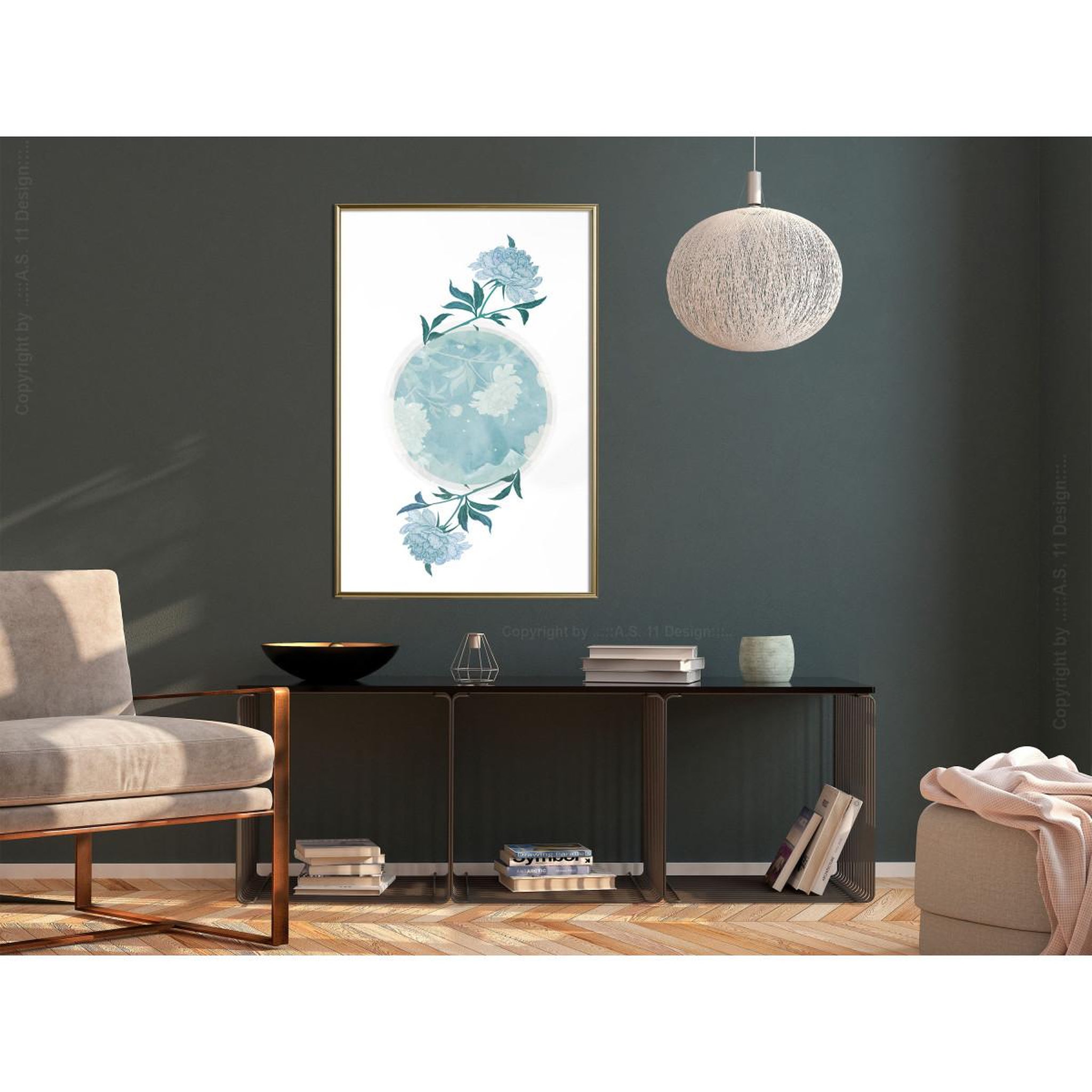 Voir la diapositive 2 : Paris Prix Affiche murale encadrée  world in shades of blue