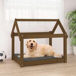 VIDAXL Lit pour chien Marron miel 81x60x70 cm Bois de pin solide