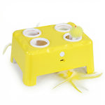 PAWHUT Jouet interactif chat rechargeable 3 modes réglables jaune