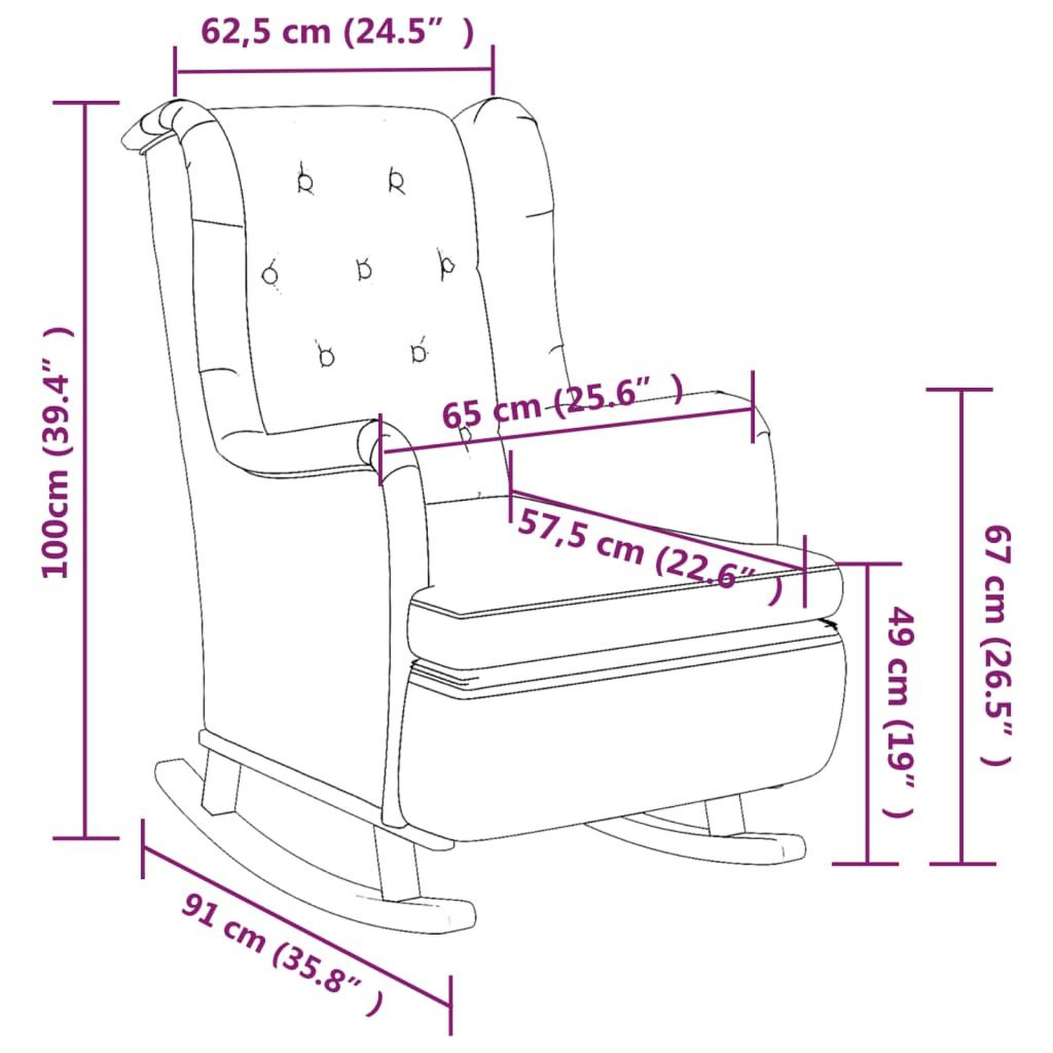 Voir la diapositive 6 : VIDAXL Fauteuil et pieds a bascule en bois d'hevea solide creme Tissu