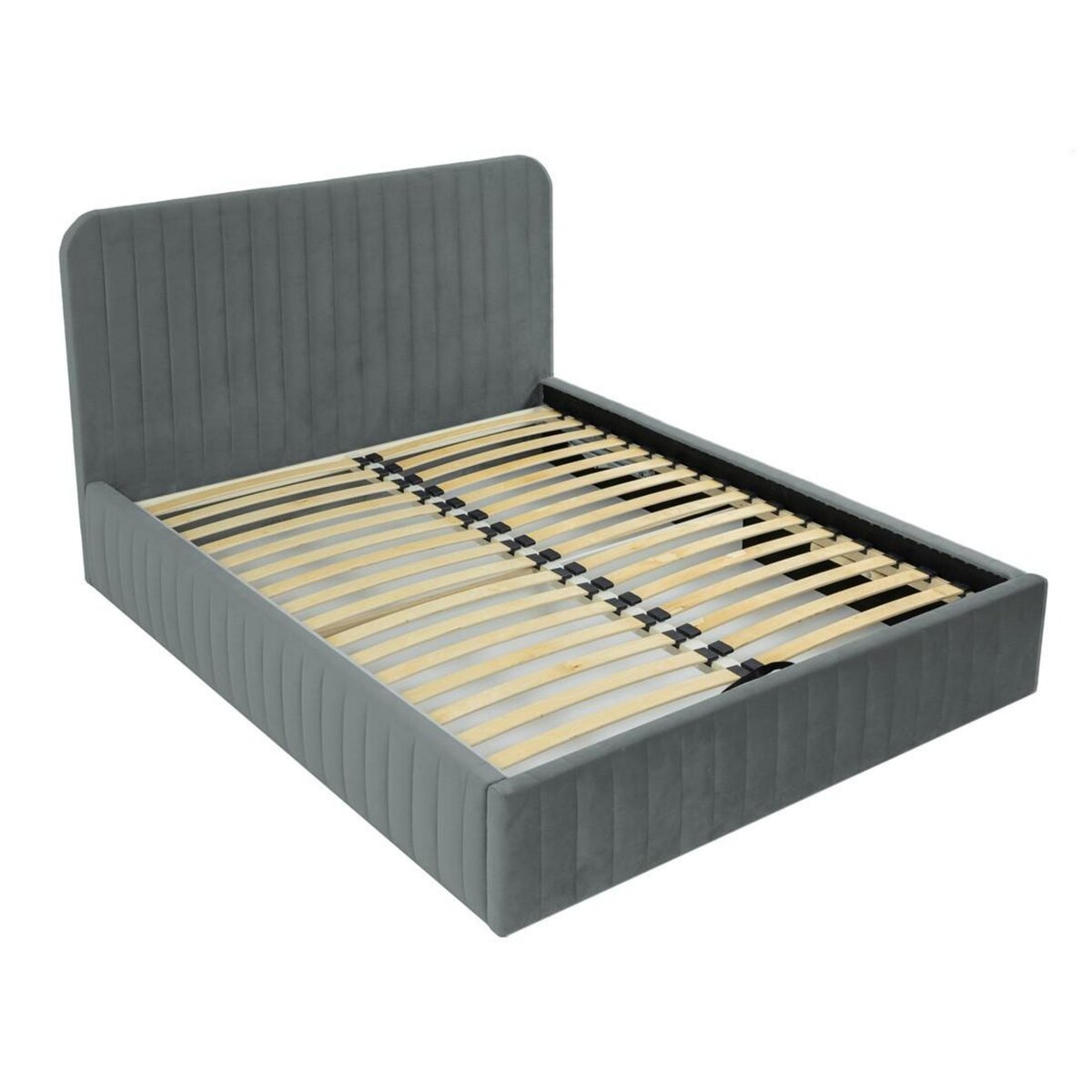 BEST MOBILIER Stuart - lit coffre - 140x200 cm - sommier inclus - en velours