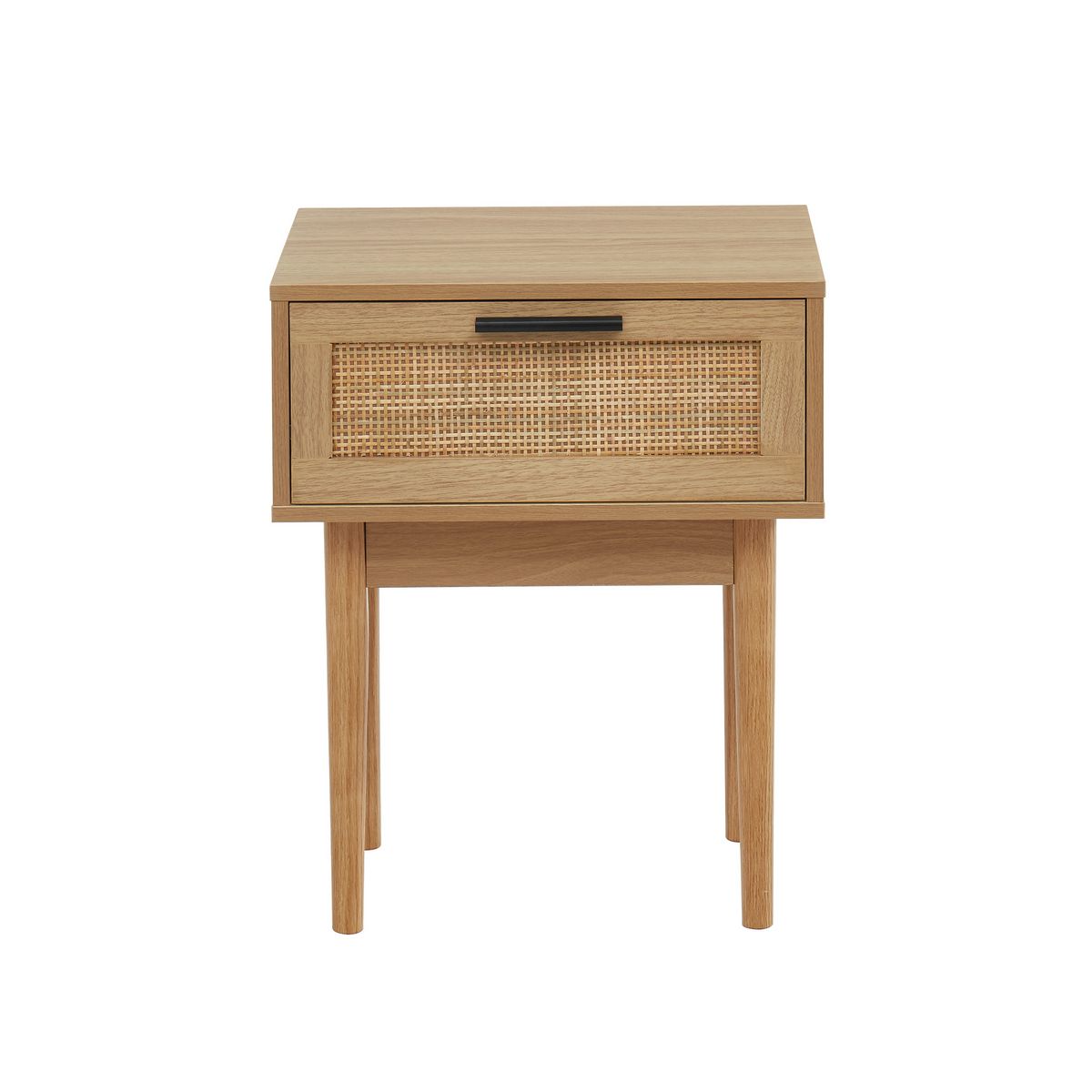 Table de chevet cannage 1 tiroir pieds bois massif L40cm AMANDINE