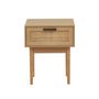 Voir la diapositive 2 : Table de chevet cannage 1 tiroir pieds bois massif L40cm AMANDINE