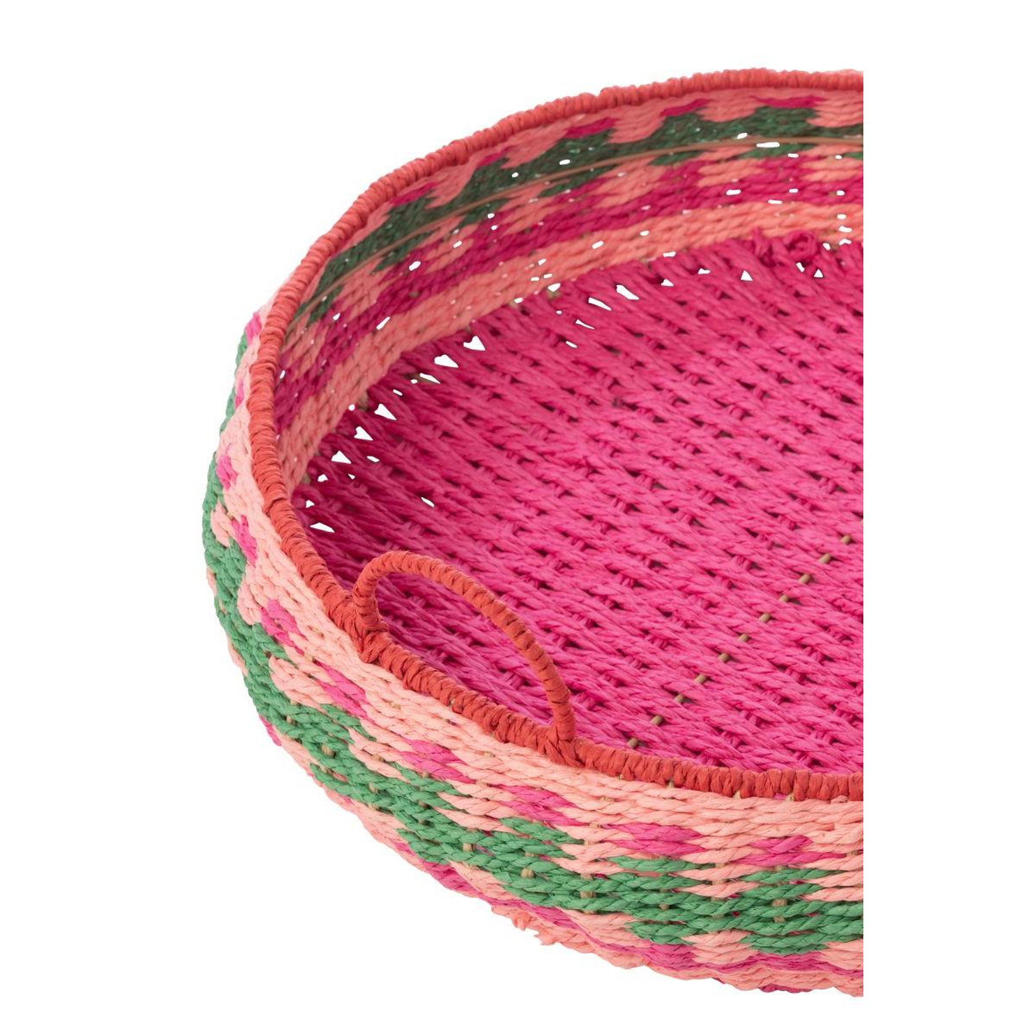 Voir la diapositive 4 : J-LINE Lot de 2 plateaux déco  dia  50cm multicolore