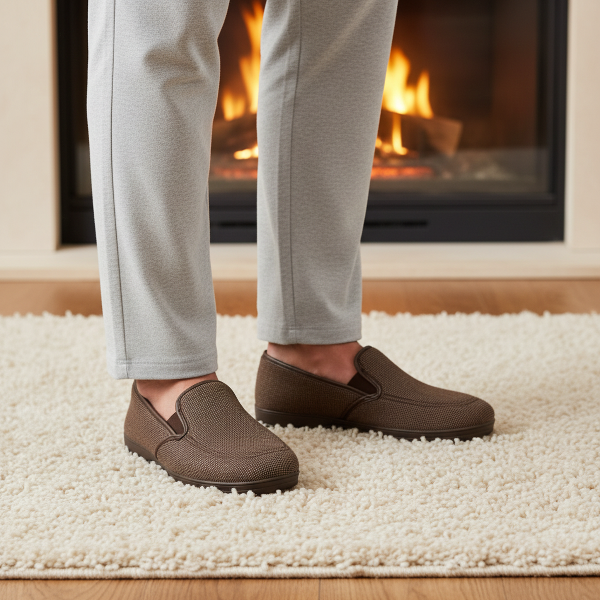 Voir la diapositive 2 : OZABI Ozabi charentaises homme toucher velours microfibre, fabriquées en espagne