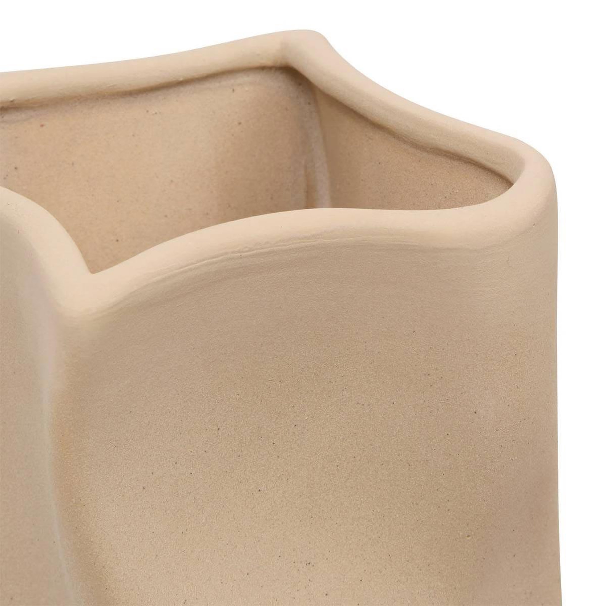 Voir la diapositive 2 : ATMOSPHERA Vase déco en dolomite  grigor  25cm beige