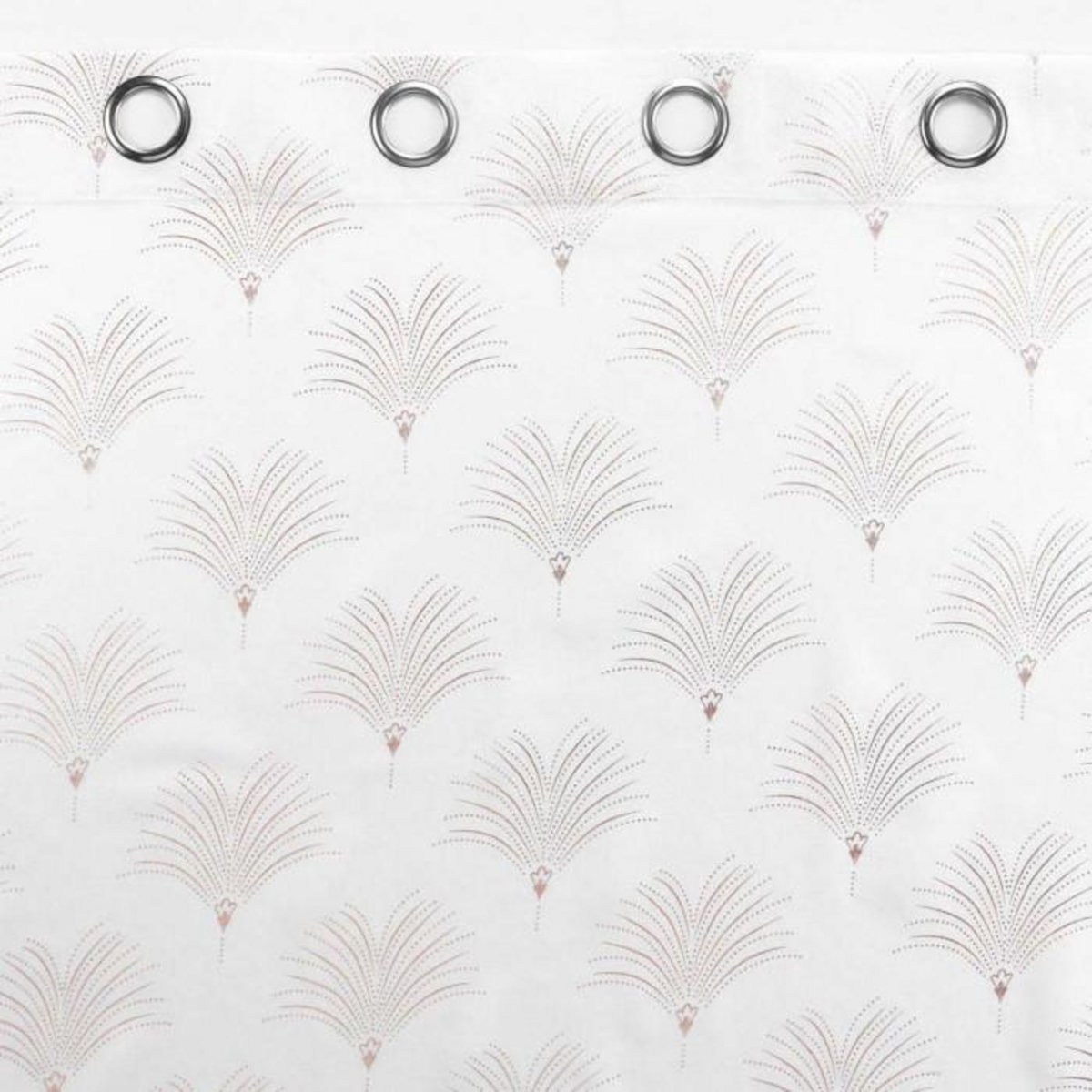 Paris Prix Rideau Voilage à Œillets Imprimé Métallisé  Arcadie  140x240cm Blanc