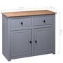 Voir la diapositive 6 : VIDAXL Buffet Gris 93x40x80 cm Pin solide Assortiment Panama