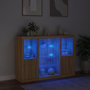 Voir la diapositive 3 : VIDAXL Buffets avec lumieres LED 3 pcs chene sonoma bois d'ingenierie