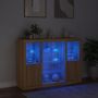 Voir la diapositive 3 : VIDAXL Buffets avec lumieres LED 3 pcs chene sonoma bois d'ingenierie