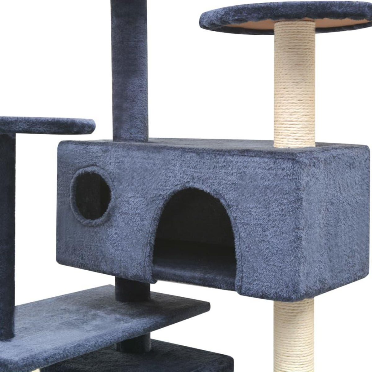 VIDAXL Arbre a chat avec griffoirs en sisal 125 cm Bleu fonce