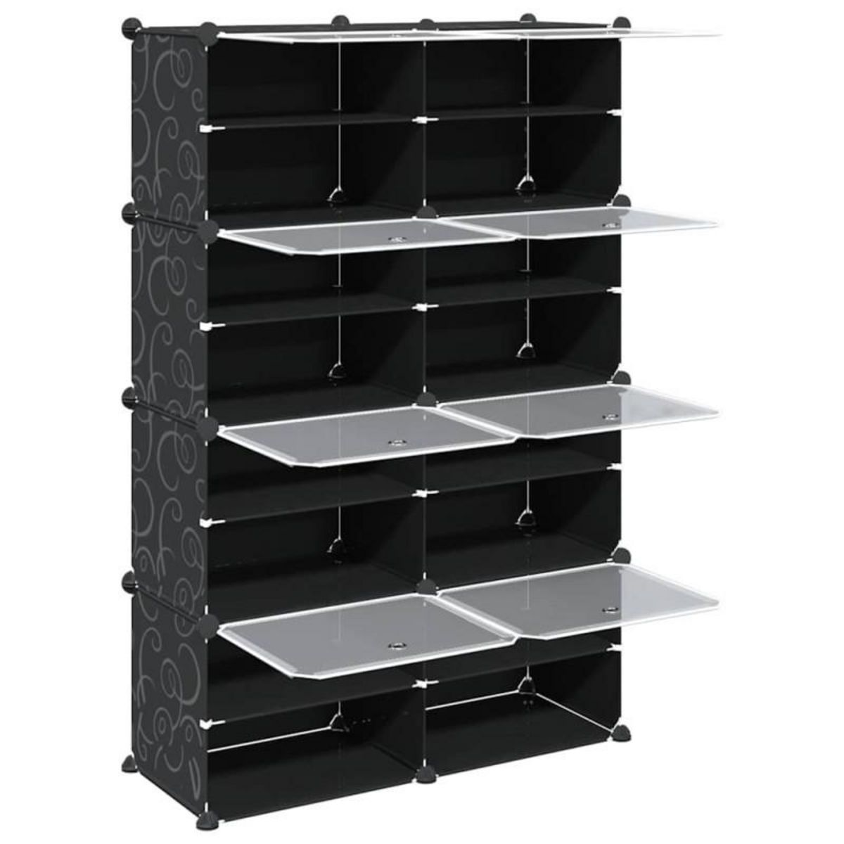 VIDAXL Cubes de rangement 8 pcs avec portes noir PP