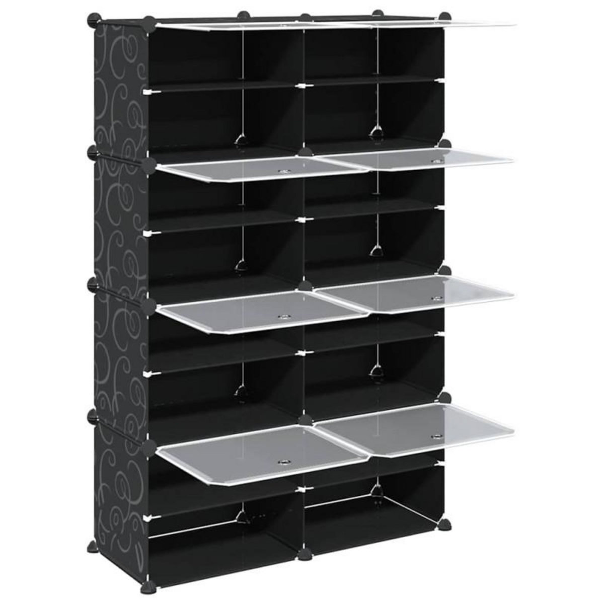 VIDAXL Cubes de rangement 8 pcs avec portes noir PP