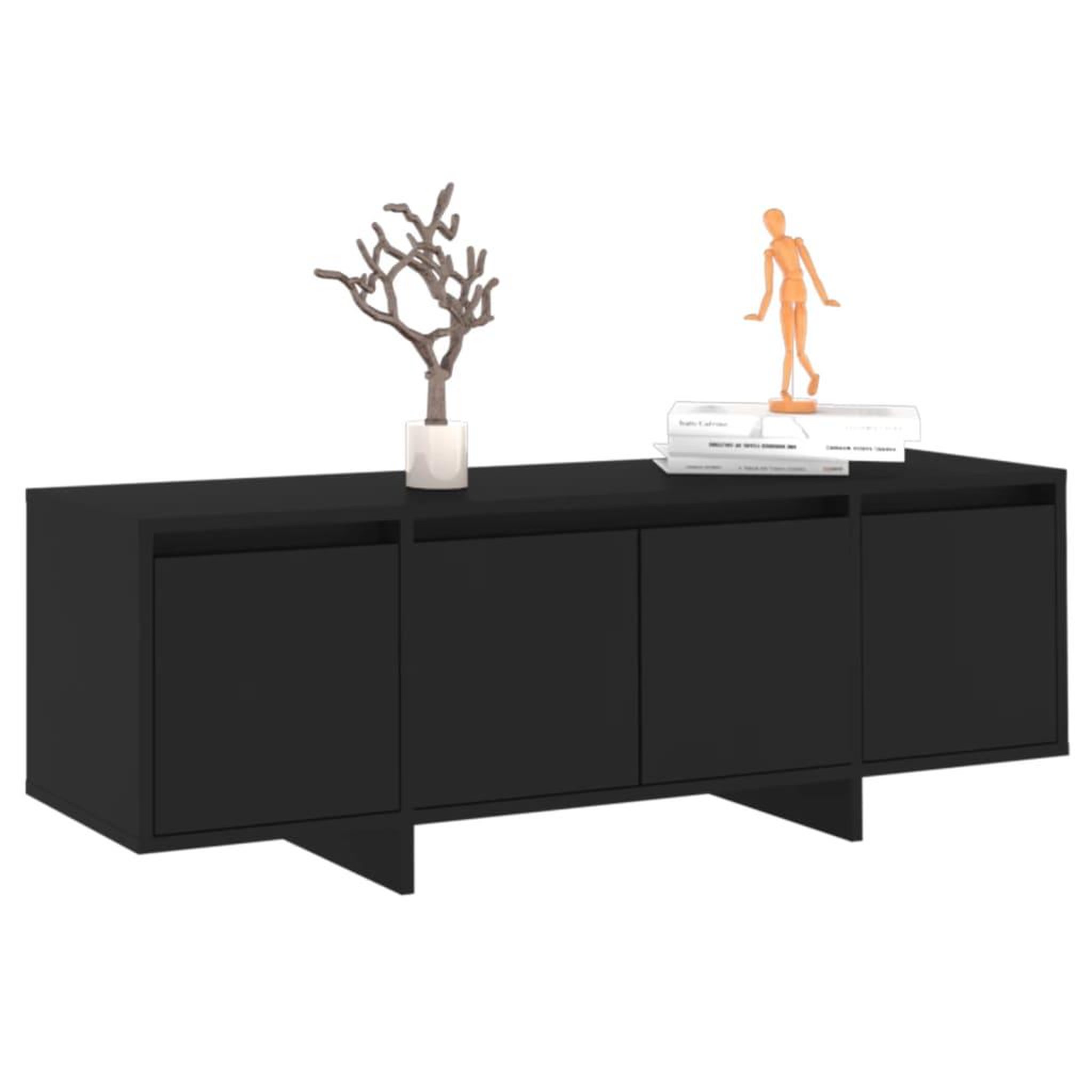 Voir la diapositive 4 : VIDAXL Meuble TV Noir 120x30x40,5 cm Bois d'ingenierie