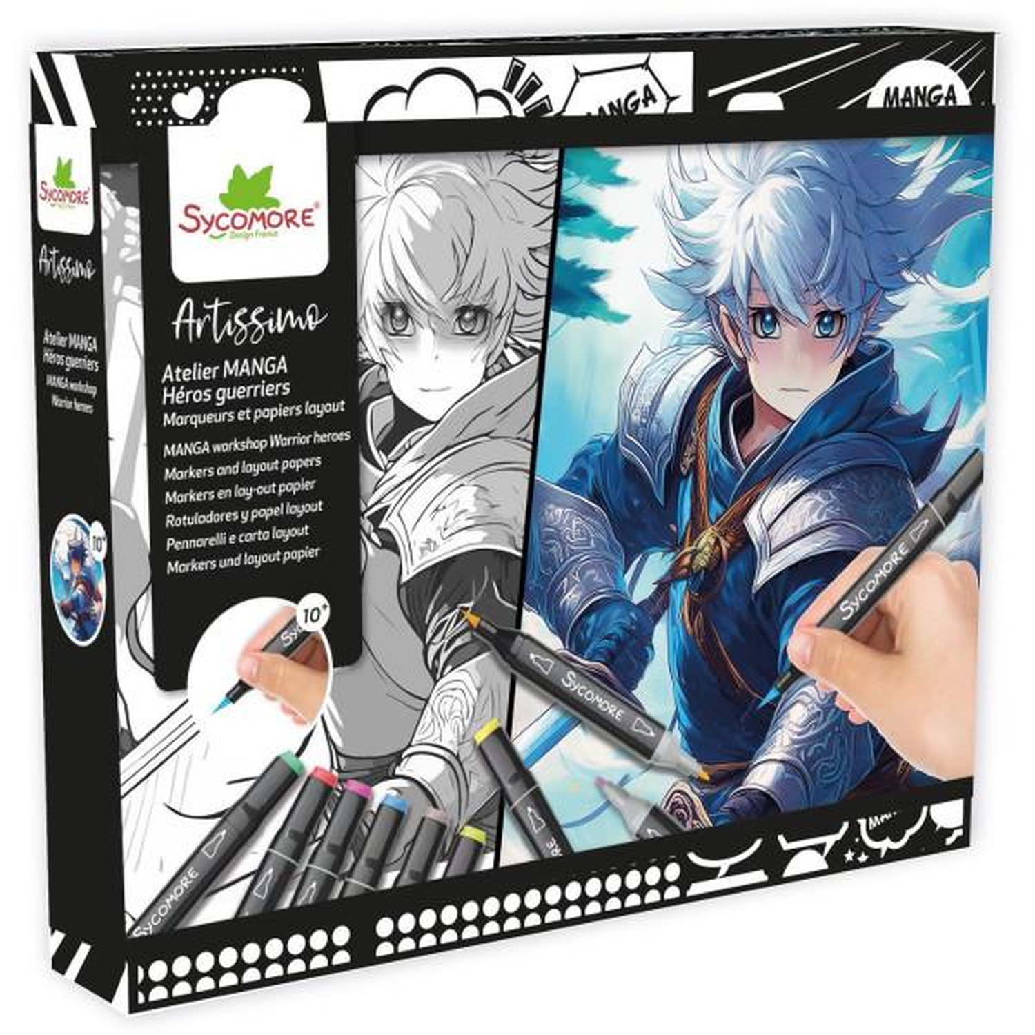 Coffret créatif - SYCOMORE - Layout et marqueurs - Héros guerriers - Des 10 ans