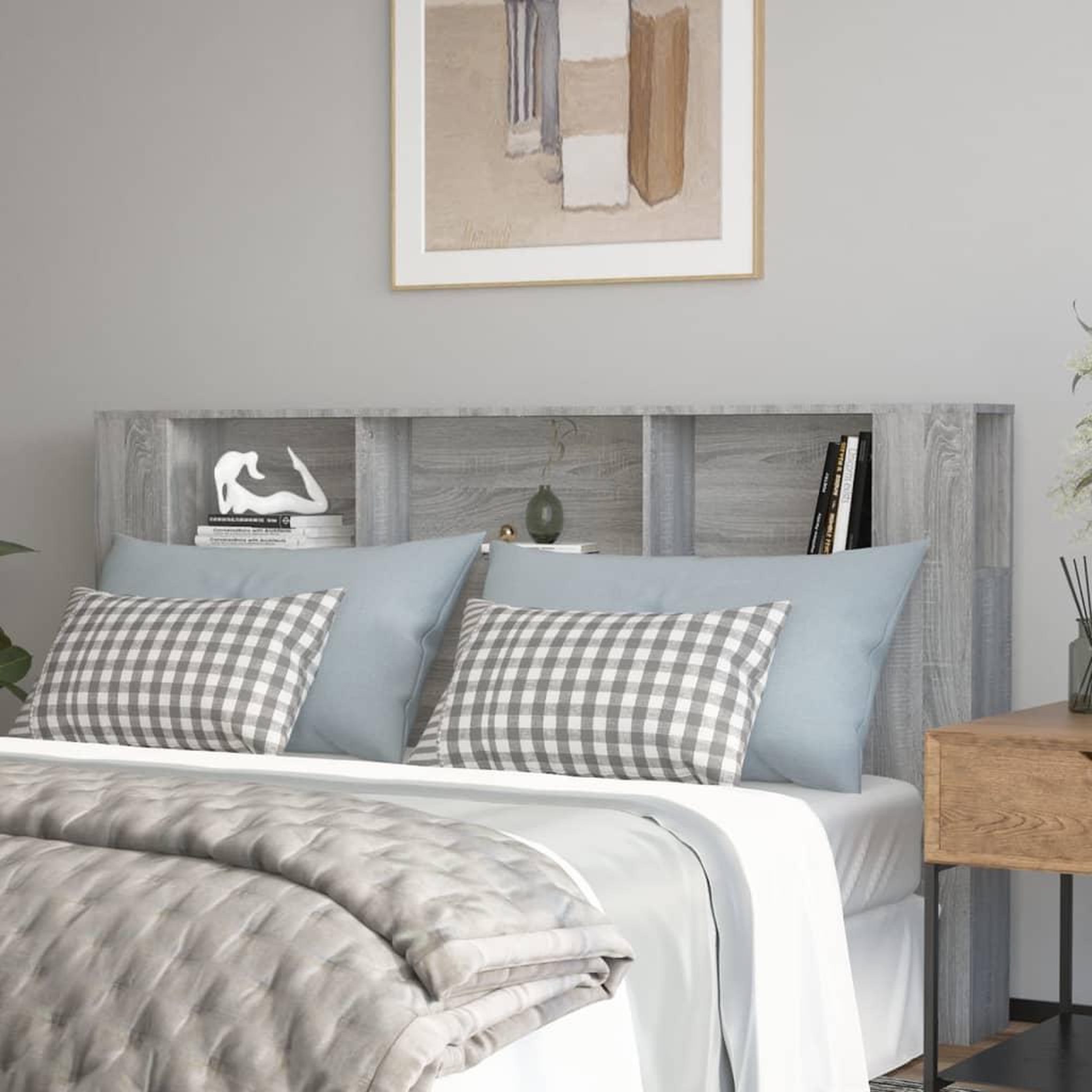 Voir la diapositive 1 : VIDAXL Armoire de tete de lit Sonoma gris 180x18,5x104,5 cm