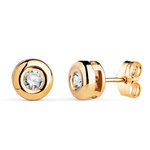 L'ATELIER D'AZUR Boucles d'Oreilles Solitaires Diamants de Synthèse 0.30 Carats - Or 18 Carats 750 Jaune