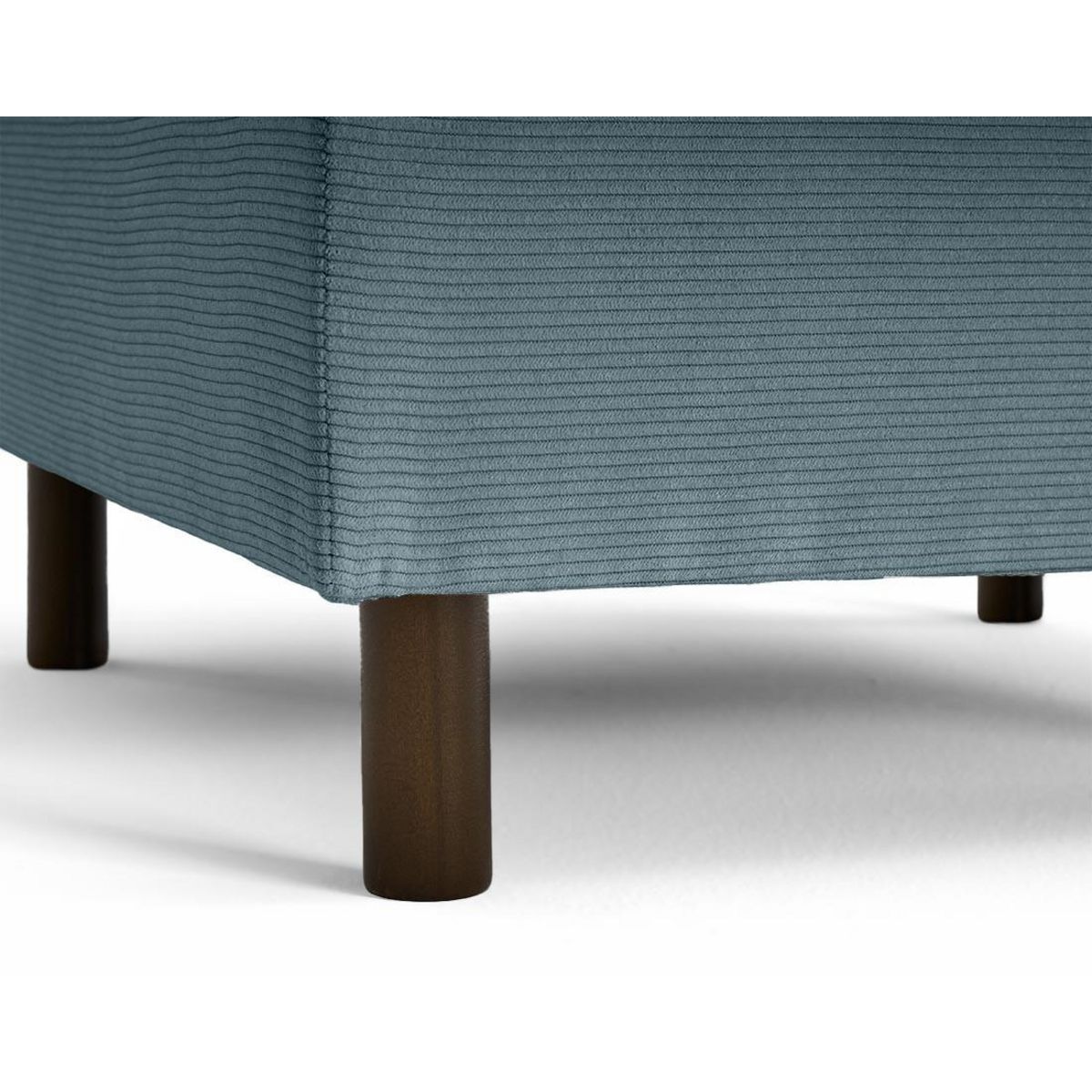 LISA DESIGN Jake - pouf en velours côtelé - pieds bois foncé