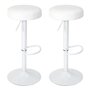 Voir la diapositive 1 : Paris Prix Lot de 2 Tabourets de Bar  Mumford  63-83cm Blanc