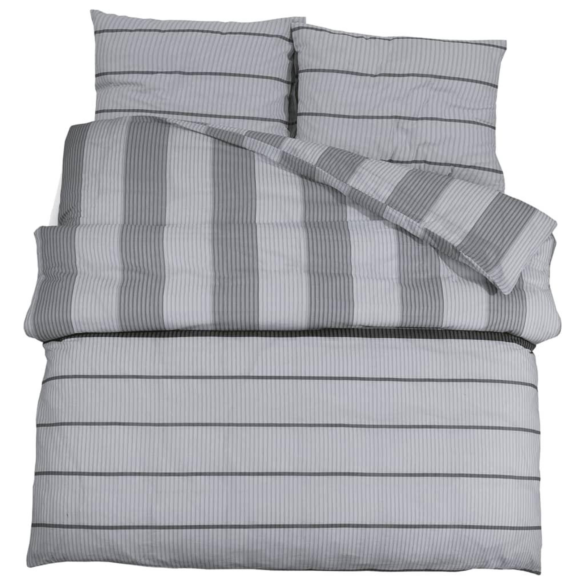 Voir la diapositive 2 : VIDAXL Ensemble de housse de couette Gris 155x220 cm Coton
