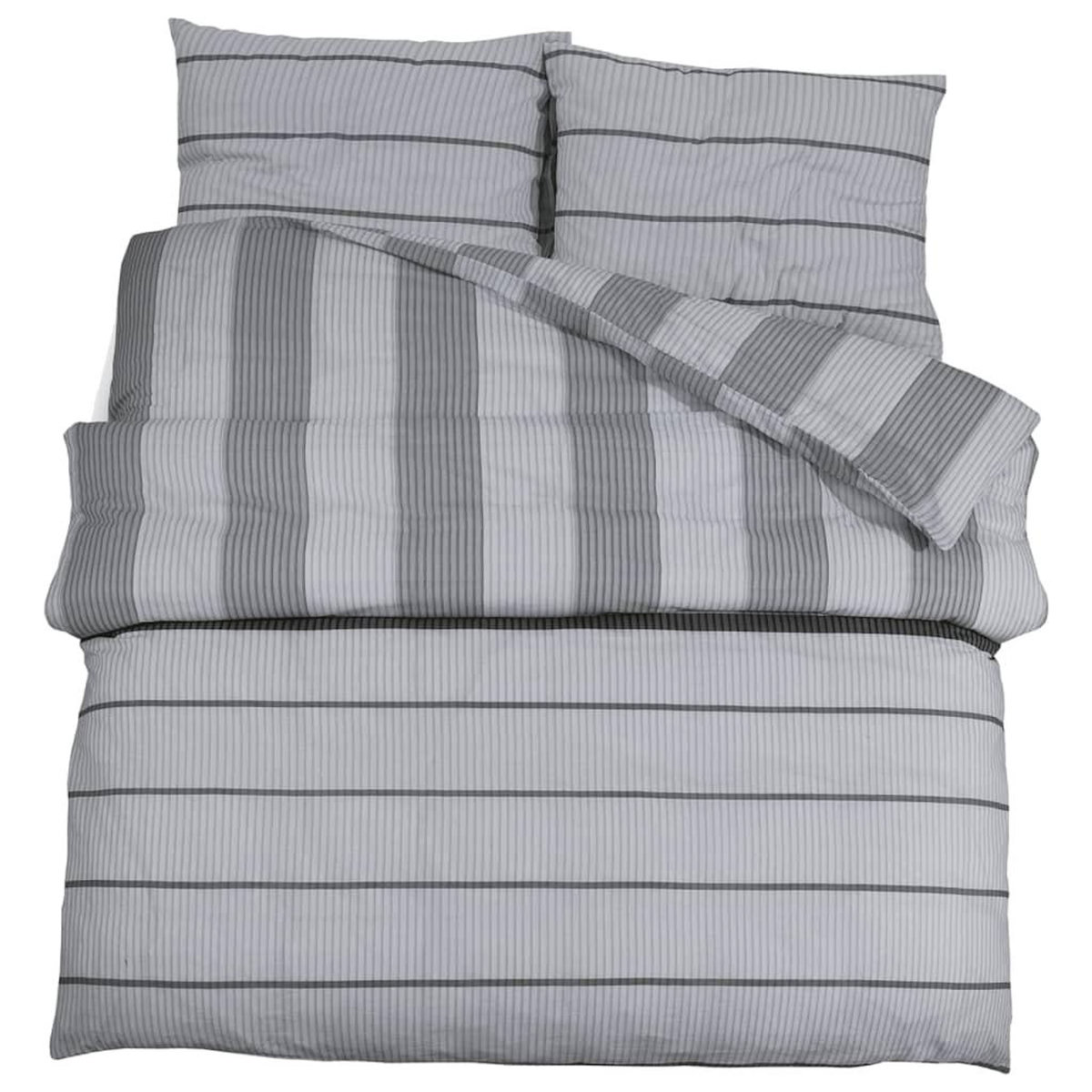 VIDAXL Ensemble de housse de couette Gris 155x220 cm Coton