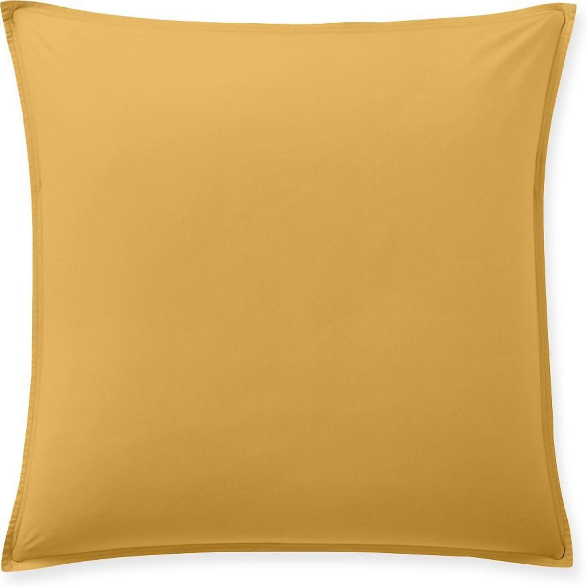 BATON ROUGE Taie d'oreiller percale de coton lavé 80fils/cm² - jaune moutarde