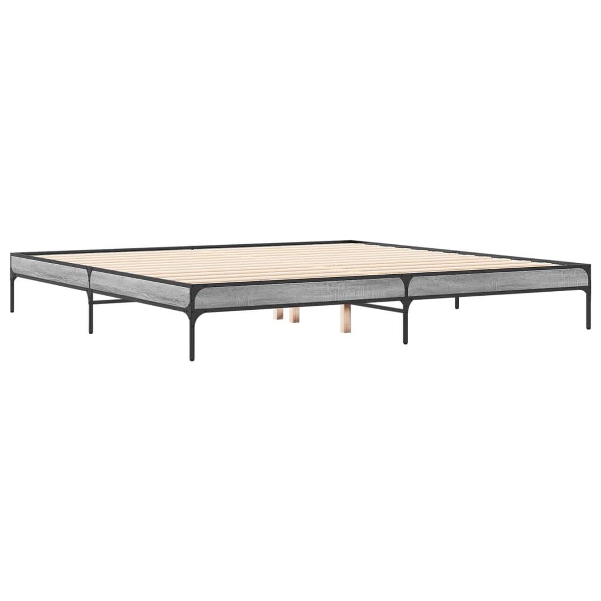 Voir la diapositive 3 : VIDAXL Cadre de lit sans matelas sonoma gris 200x200 cm
