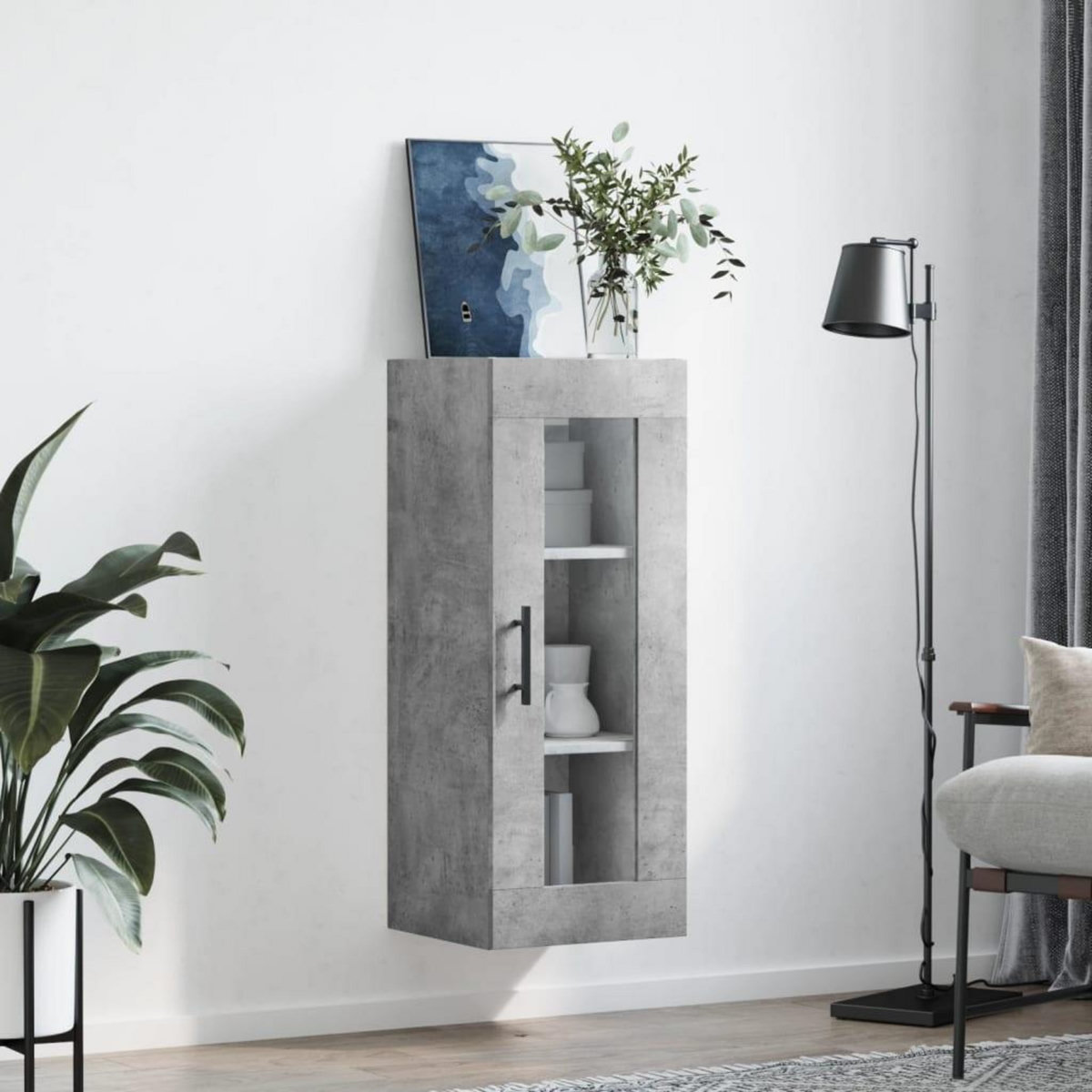 VIDAXL Armoire murale gris beton 34,5x34x90 cm