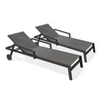 Paris Prix Lot de 2 Bains de Soleil Multi-Positions  Ibiza  210cm Gris Anthracite
