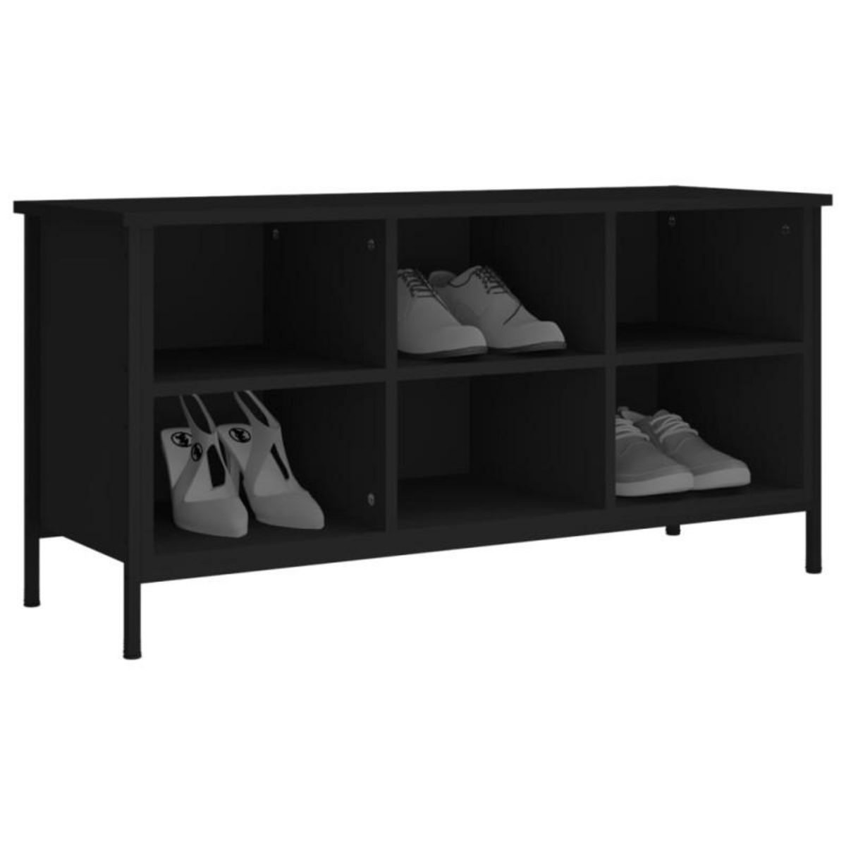 VIDAXL Armoire à chaussures noir 100x35x50 cm bois d ingénierie
