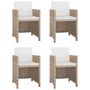 Voir la diapositive 2 : VIDAXL Ensemble a manger d'exterieur avec coussins 5 pcs Rotin Beige