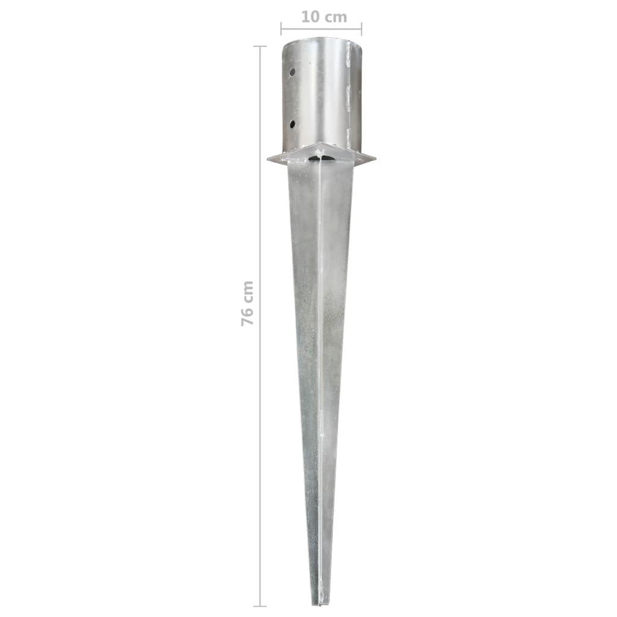 Voir la diapositive 6 : VIDAXL Piquets au sol 6 pcs Argente 10x76 cm Acier galvanise
