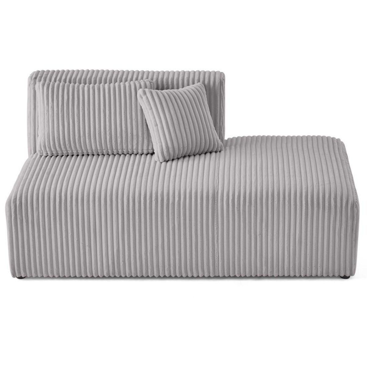 LISA DESIGN Victoire - module d'assise droit en velours côtelé grosses côtes