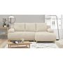 Voir la diapositive 2 : MARKET24 Canapé d'angle droit convertible MIKA 3 places - Velours côtelé beige - Coffre de rangement - L218 x P98/145 x H84 cm