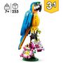 Voir la diapositive 4 : LEGO Creator  31136 - Le perroquet exotique, Jouet de Construction, Figurines Animaux de la Jungle, avec Grenouille et Poisson