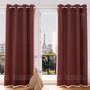 Voir la diapositive 2 : SOLEIL D'OCRE Voile oeillets jacquard 135X250 cm VELVET, par Soleil d'ocre