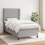 Voir la diapositive 1 : VIDAXL Sommier a lattes de lit avec matelas Gris clair 80x200 cm Tissu