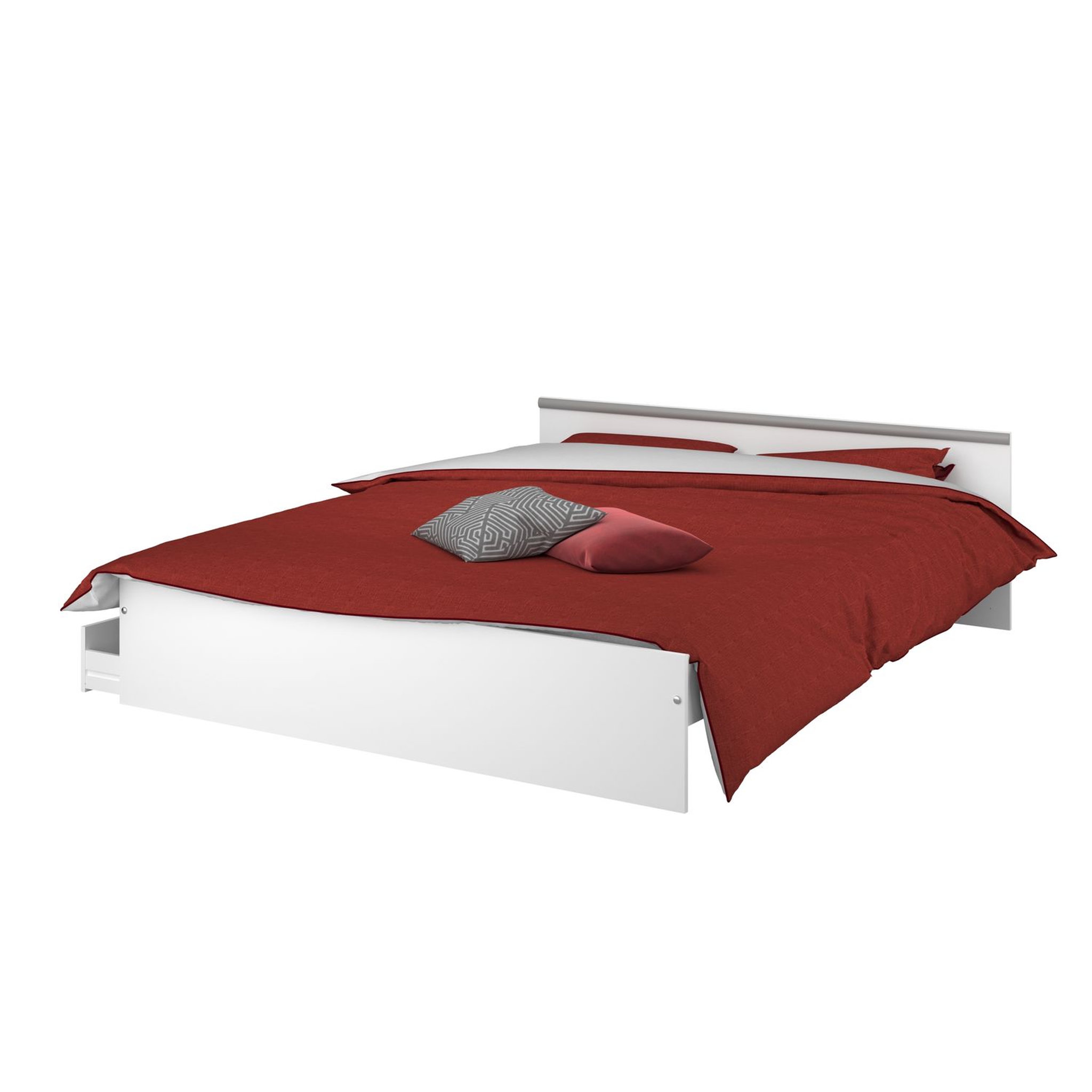 Voir la diapositive 5 : Lit double adulte 160x200 cm 2 tiroirs 1 niche DOWNTON 