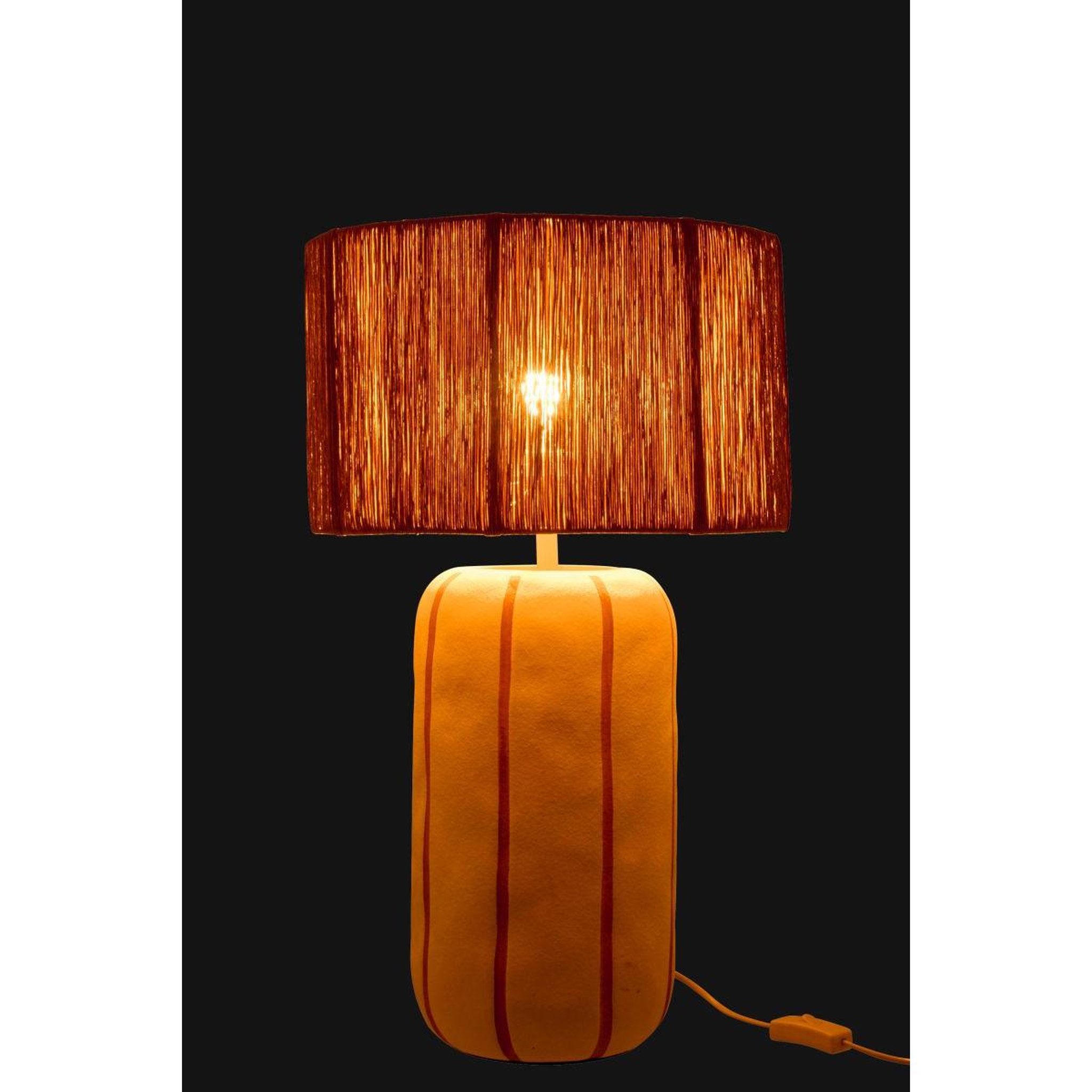 Voir la diapositive 4 : J-LINE Lampe à poser à rayures  irvin  60cm naturel & blanc