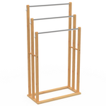 ID MARKET Porte-serviettes sur pied 3 niveaux RITA en bambou