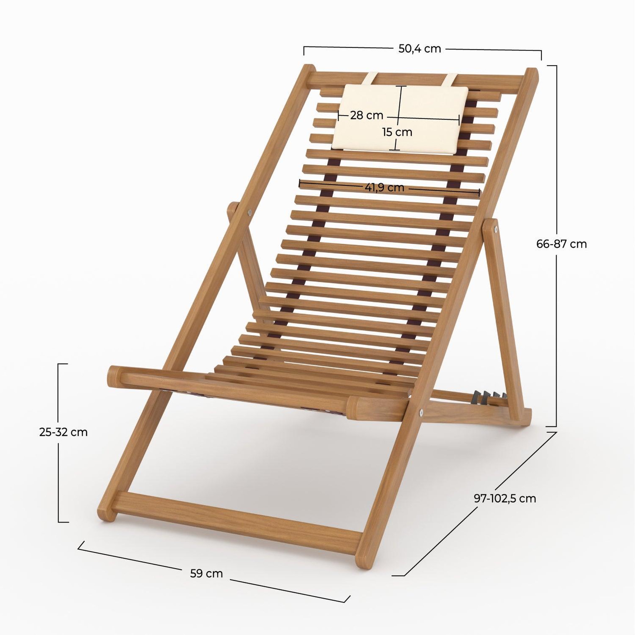 Voir la diapositive 4 : MAISON PAVANE Chilienne de jardin en bois d'acacia et tissu écru-nacpan